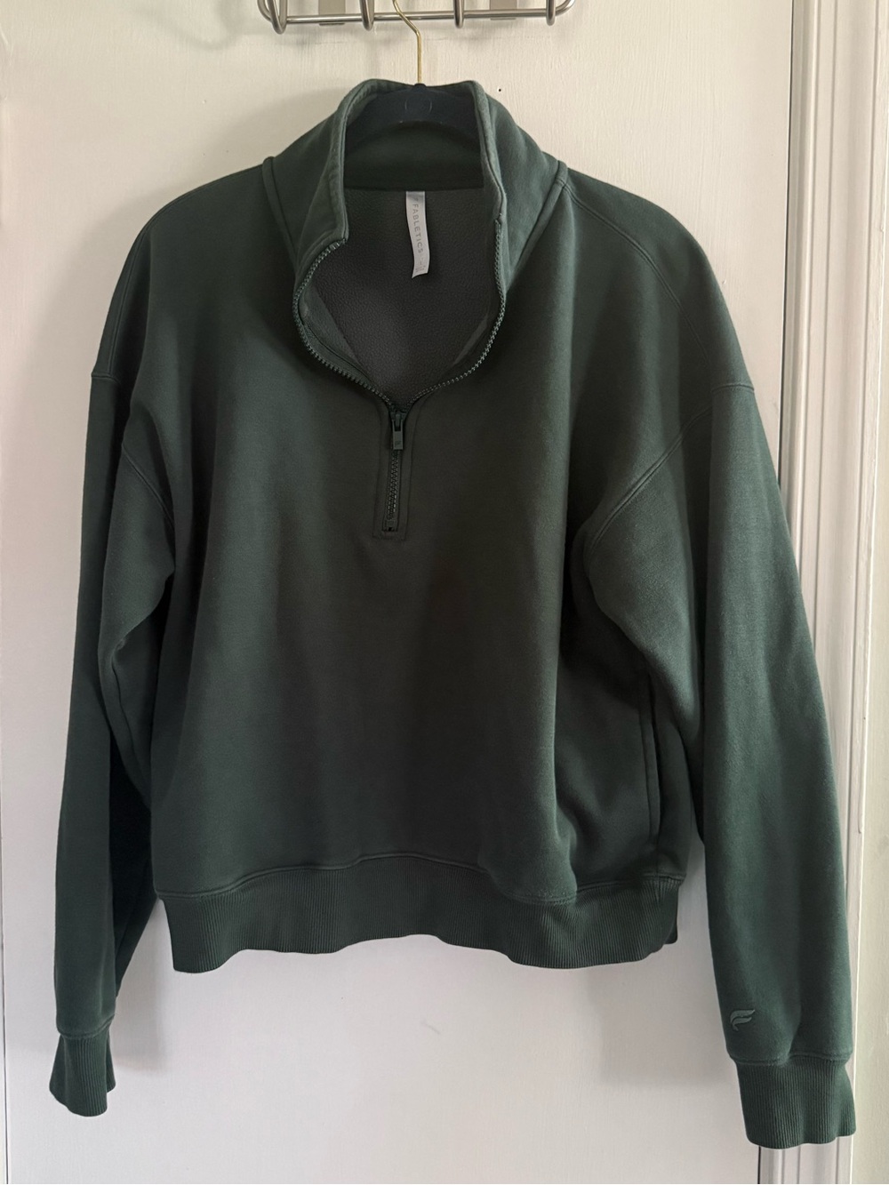 Fabletics Women’s Dark Green Quarter-Zip Pullover Sweatshirt Size L